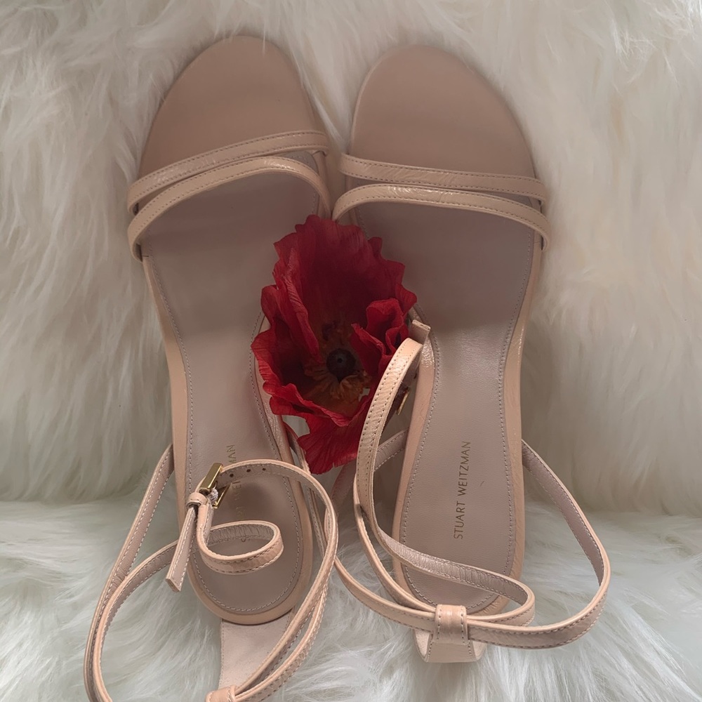 Nude Stuart Weitzman Lexie Leather Sandal